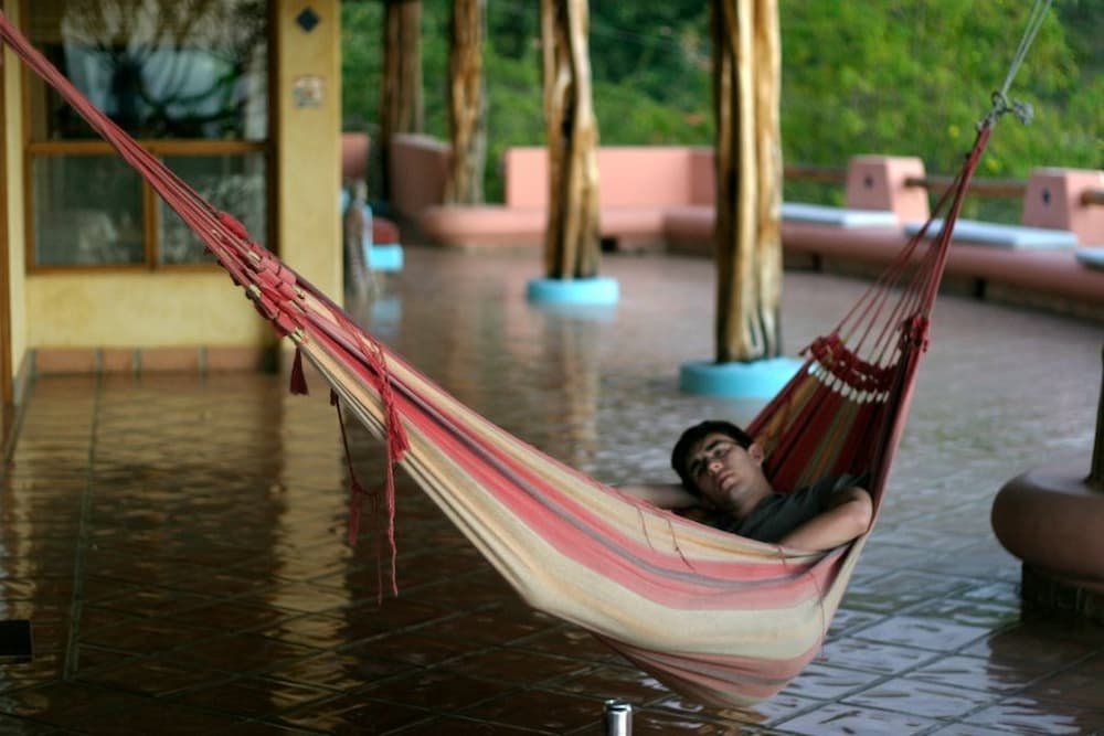 Asleep in a hammock